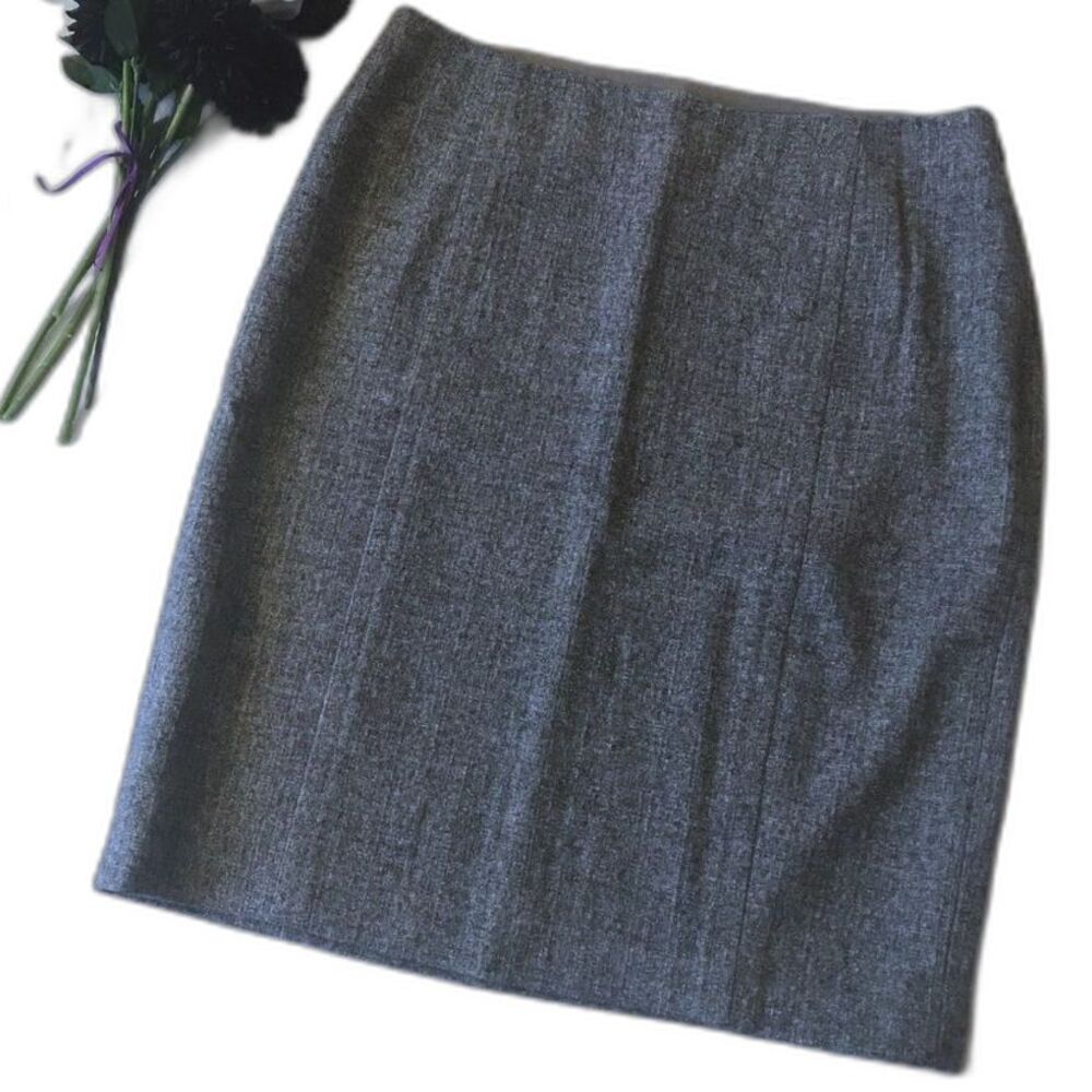 NWOT Ann Taylor Pencil Skirt Size 4 Gray Wool Silk